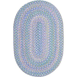 Tropical Delight Reversible Braided Oval Rugs, Periwinkle