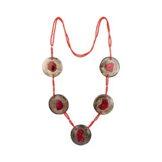 Designs by Adina Orange Beaded Necklace, Womens