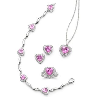 Lab Created Pink Sapphire & CZ 4 pc. Boxed Jewelry Set, Womens