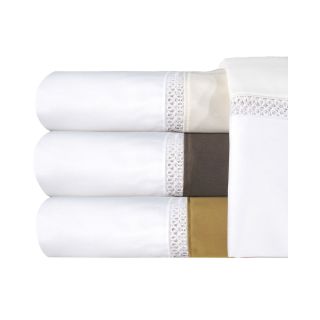 Veratex 800tc Egyptian Cotton Sateen Embroidered Duet Sheet Set, White