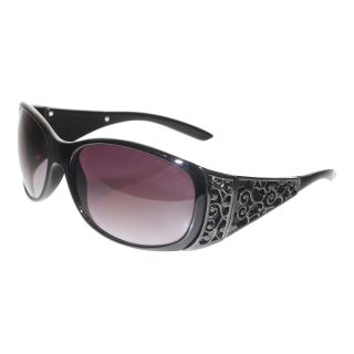 Allen B. Wrap Sunglasses, Black, Womens