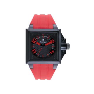 Zoo York Mens Square Rubber Strap Watch, Red