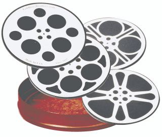 New Movie Reel Coaster Set and 5 Holding Can