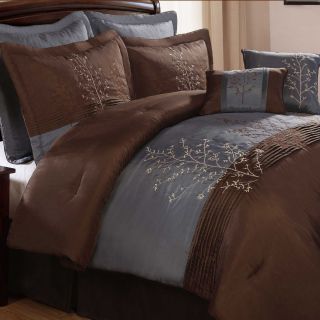 Delphine 8 pc. Comforter Set, Blue/Brown