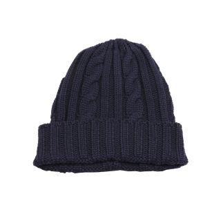 MUK LUKS Mens Knit Cable Cuff Hat, Navy