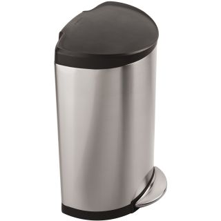 Simplehuman 40 Liter Semi Round Stainless Steel Step Trash Can