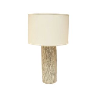 Ceramic Cylinder Table Lamp, Wheat Grass