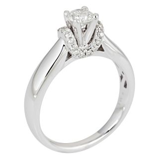 True Love, Celebrate Romance CT. T.W. Diamond Solitaire Plus Ring, White/Gold,