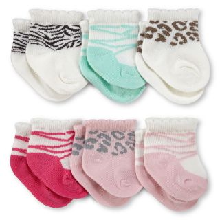 Carters 6 pk. Terry Animal Socks   Girls, Pink, Pink, Girls