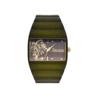 Decree Womens Floral Dial Bangle Watch, Green