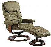 Mac Motion Comfort Euro Recliner and Ottoman in Sage Microfiber
