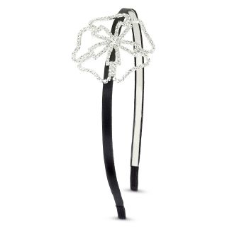 Vieste Rhinestone Flower Headband, Black, Womens