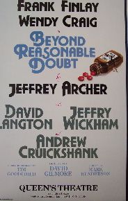 Beyond Reasonable Doubt (Original London Theatre Window Card)