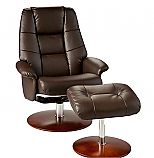 Recliner and Ottoman   Café Brown Bonded Leather