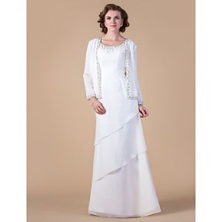 Sheath/Column Scoop Floor length Chiffon Mother of the Bride Dress With A Wrap