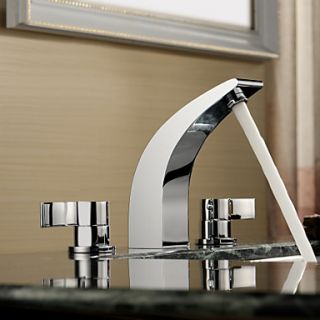 Sprinkle by Lightinthebox   Chrome Finish Two Handles Widespread Solid Brass Bathroom Sink Faucet