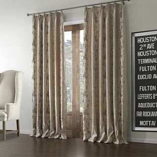 (Two Panels) Floral Country Jacquard Lined Curtain