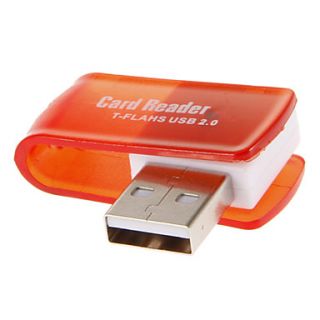 USB 2.0 Memory Card Reader (Red/Orange/Blue)