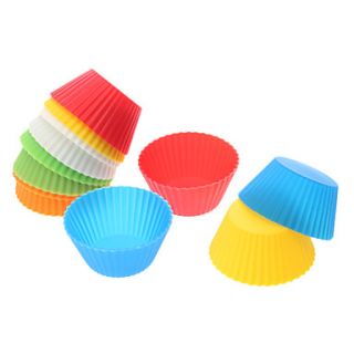 DIY Baking Silicone Colorful Cake Cups Moulds (12 Pack)