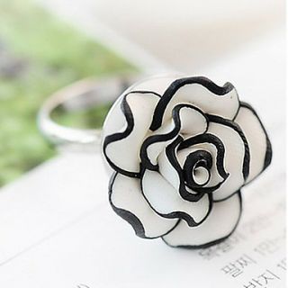Alloy Acrylic Rose Pattern Ring