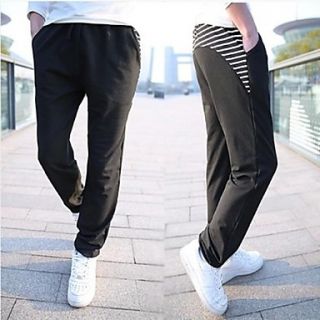 Mens Cotton Casual Lovers Long Harem Sweat Pants with Stripe