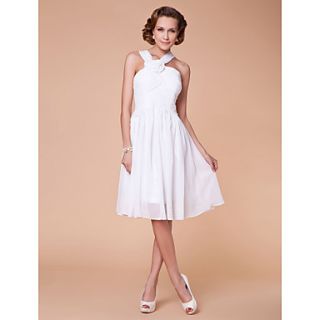 A line Straps Knee length Chiffon Mother of the Bride Dress