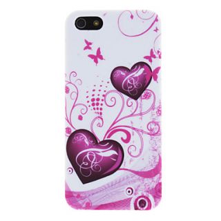 Matte Hearts and Butterflies in Flora Pattern PC Hard Case for iPhone 5/5S