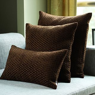 Set of 3 Classic Solid chenille Polyester Decorative Pillow Cover
