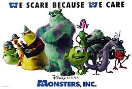 Monsters, Inc. (British Quad Reprint) Movie Poster