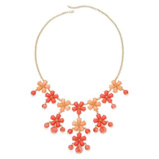 MIXIT Gold Tone Orange Flower Bauble Necklace