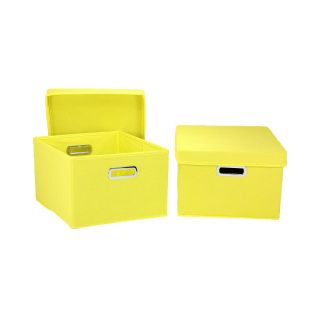 HOUSEHOLD ESSENTIALS 2 Piece Side Storage Bin Set, Yellow