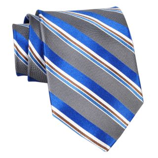 Stafford Country Stripe Silk Tie, Blue, Mens