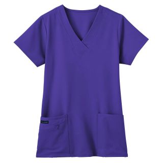 Jockey Short Sleeve Zipper Top, Purple, Womens