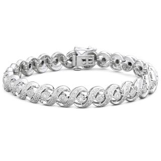1 CT. T.W. Diamond Sterling Silver Bracelet, White, Womens