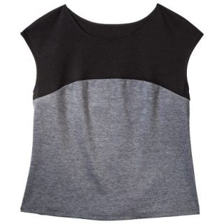 Merona Womens Ponte Colorblock Top   Black/Gray   XL