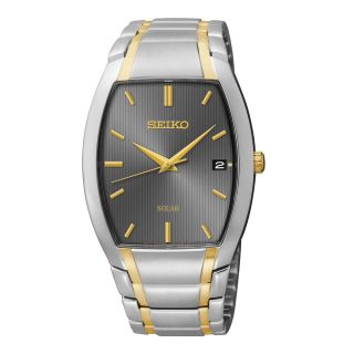 Seiko Mens Two Tone Stainless Steel Solar Watch