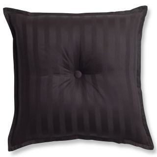 ROYAL VELVET Black Damask Stripe 18 Square Decorative Pillow