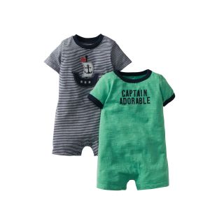 Carters 2 pk. Rompers Set   Boys newborn 24m, Navy Sailboat, Navy Sailboat,