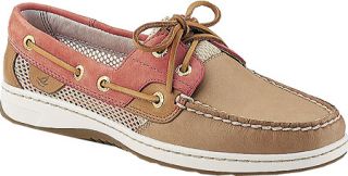 Womens Sperry Top Sider Bluefish 2 Eye   Linen Leather/Washed Red Open Mesh Sli