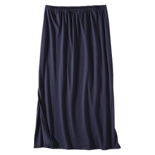 Mossimo Womens Plus Size Double Slit Maxi Skirt   Navy 3
