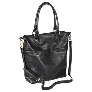 Merona Solid Tote Handbag with Removable Crossbody Strap   Black