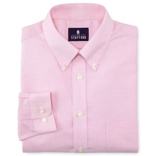 Stafford Wrinkle Free Oxford Dress Shirt, Pink, Mens