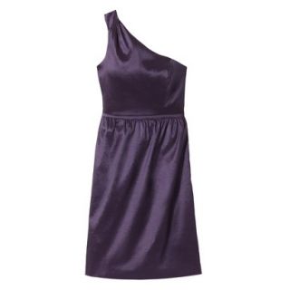 Womens Plus Size One Shoulder Shantung Dress   Shiny Plum   22W