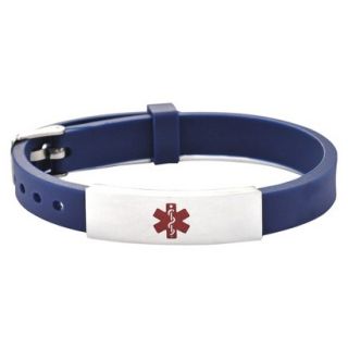 Hope Paige Medical ID Rubber Watch Band Style Adjustable Bracelet   Navy