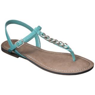 Womens Merona Tracey Chain Sandals   Turquoise 7.5