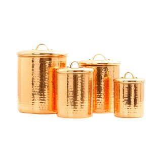 Old Dutch International 4 pc. Décor Hammered Copper Canister Set