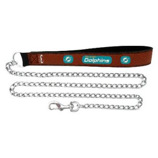 Miami Dolphins Football Leather 2.5mm Chain Leash   M