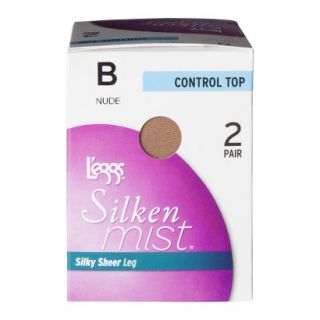 Leggs Silken Mist 2 Pack Control Top   Nude