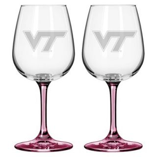Boelter Brands NCAA 2 Pack Virginia Tech Hokies Satin Etch Wine Glass   12 oz