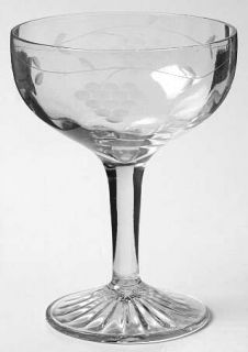 Standard Glass Grape Clear (Cut #6) Champagne/Tall Sherbet   Clear,Cut #6,Grapes